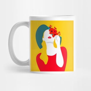 Girl With Flowers Hat Mug